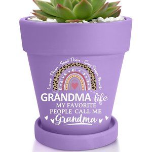 Planter Pot With Drainage Hole, Grandma Gifts from Grandchildren